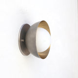 One-Light Brass Dome and Opal Globe Wall Sconce