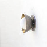 One-Light Brass Dome and Opal Globe Wall Sconce