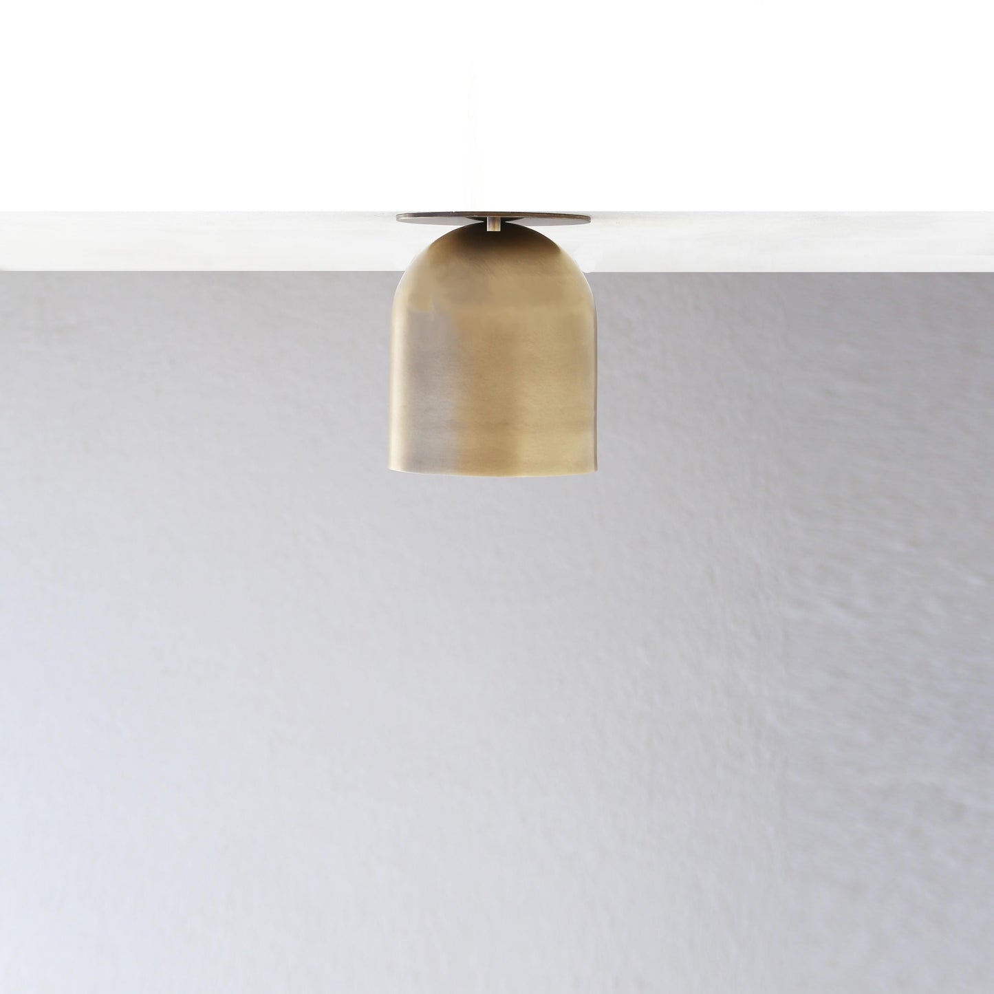 One-Light Brass Dome Flush Mount Ceiling Light