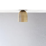 One-Light Brass Dome Flush Mount Ceiling Light