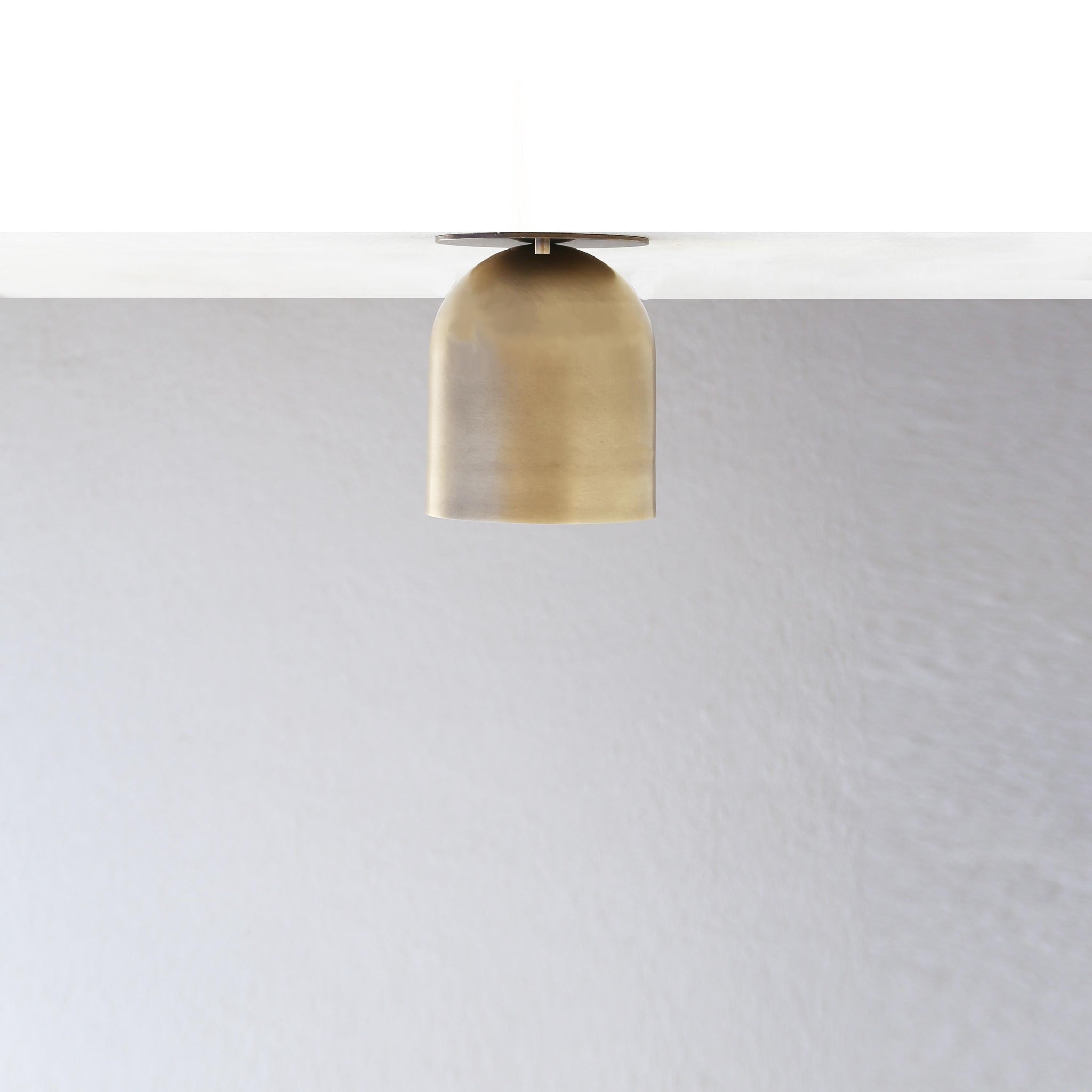 One-Light Brass Dome Flush Mount Ceiling Light