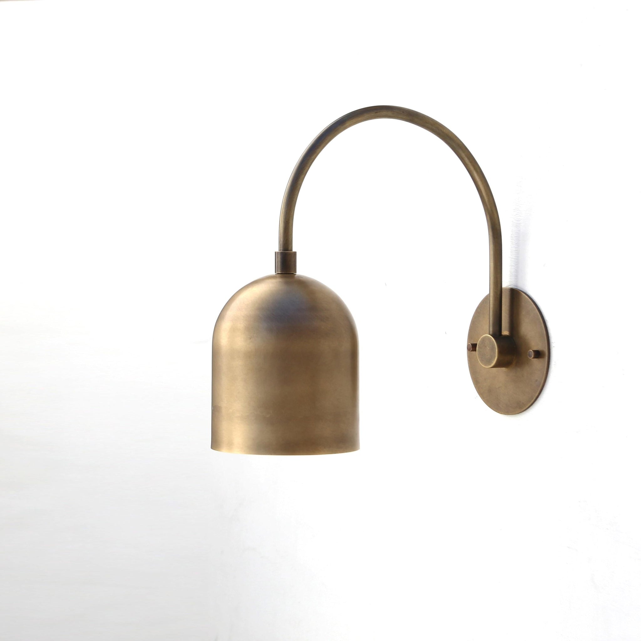 One-Light Brass Dome Gooseneck Wall Sconce