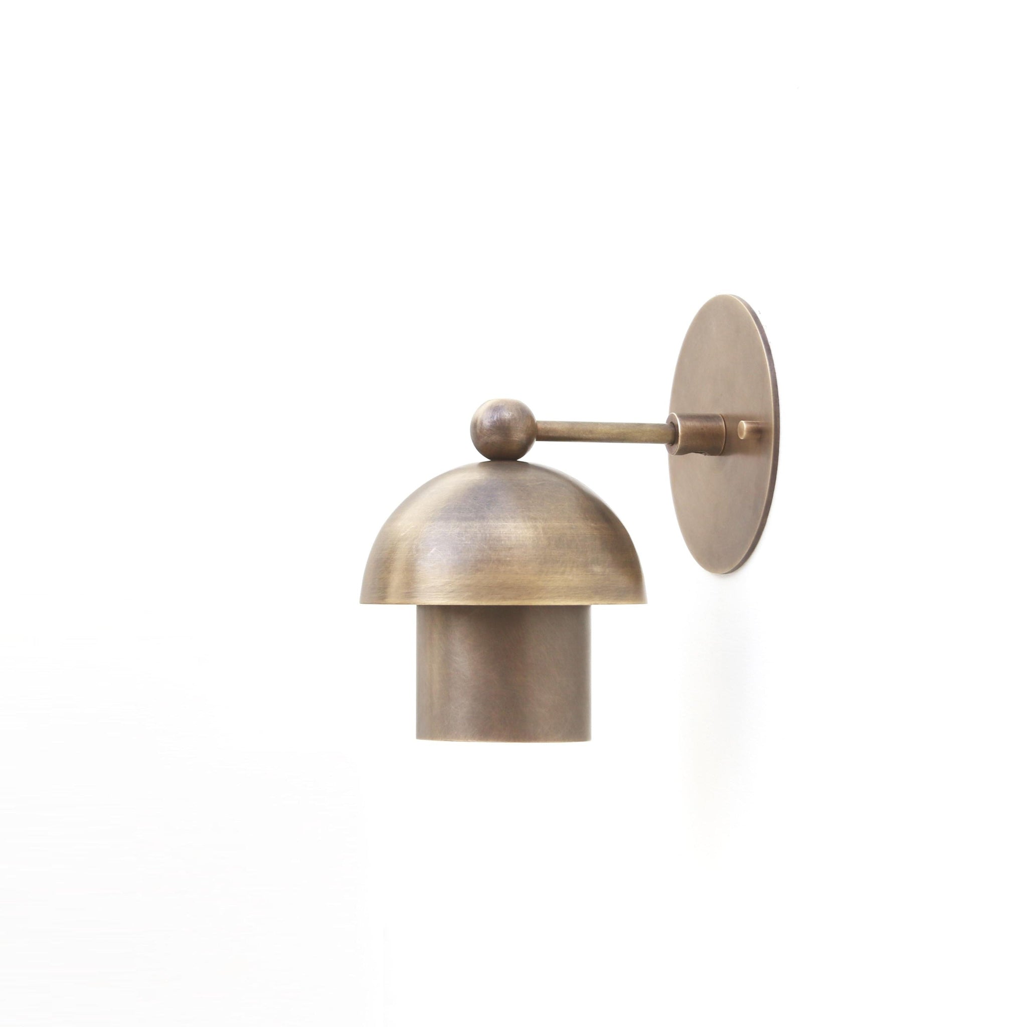 One-Light Brass Dome Wall Sconce