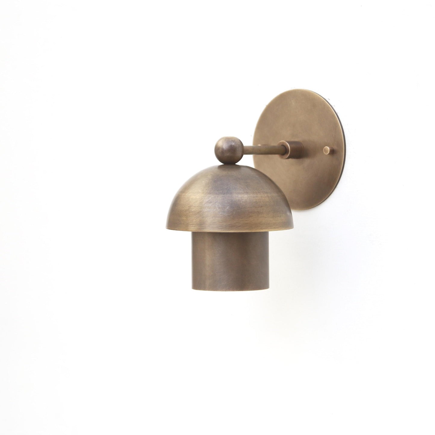 One-Light Brass Dome Wall Sconce