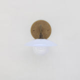 One-Light Brass Gooseneck Sconce with Flared Milk Glass Shade