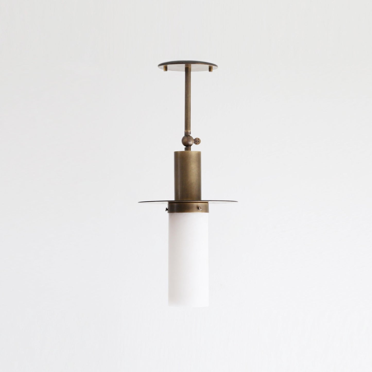 One-Light Brass Pendant with Alabaster Shade