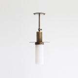 One-Light Brass Pendant with Alabaster Shade