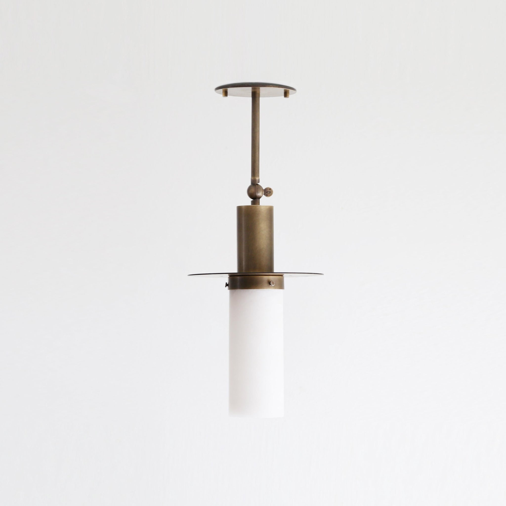 One-Light Brass Pendant with Alabaster Shade