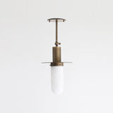 One-Light Brass Pendant with Alabaster Shade
