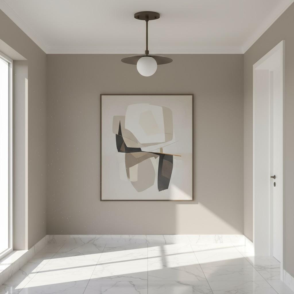 One-Light Brass Saucer Ceiling Light with Opal Globe