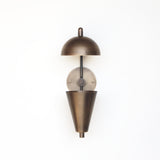 One-Light Brass Sconce with Dome and Cone Shades
