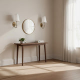 One-Light Brass Sconce with Tapered Linen Shade