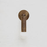 One-Light Brass Sleeve Wall Sconce with Exposed Bulb