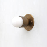 One-Light Brass Wall or Ceiling Light with Alabaster Shade