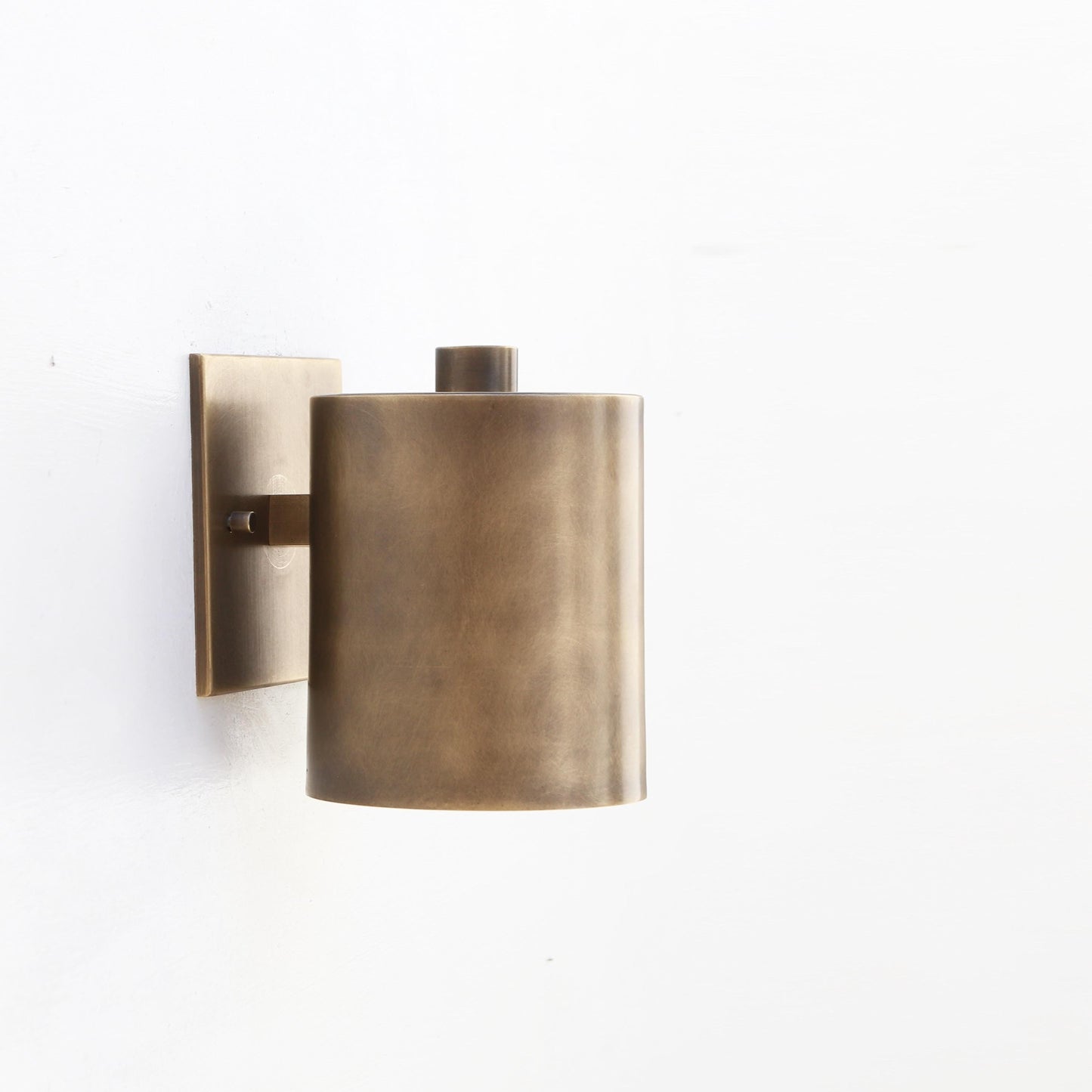 One-Light Brass Wall Sconce with Cylinder Shade