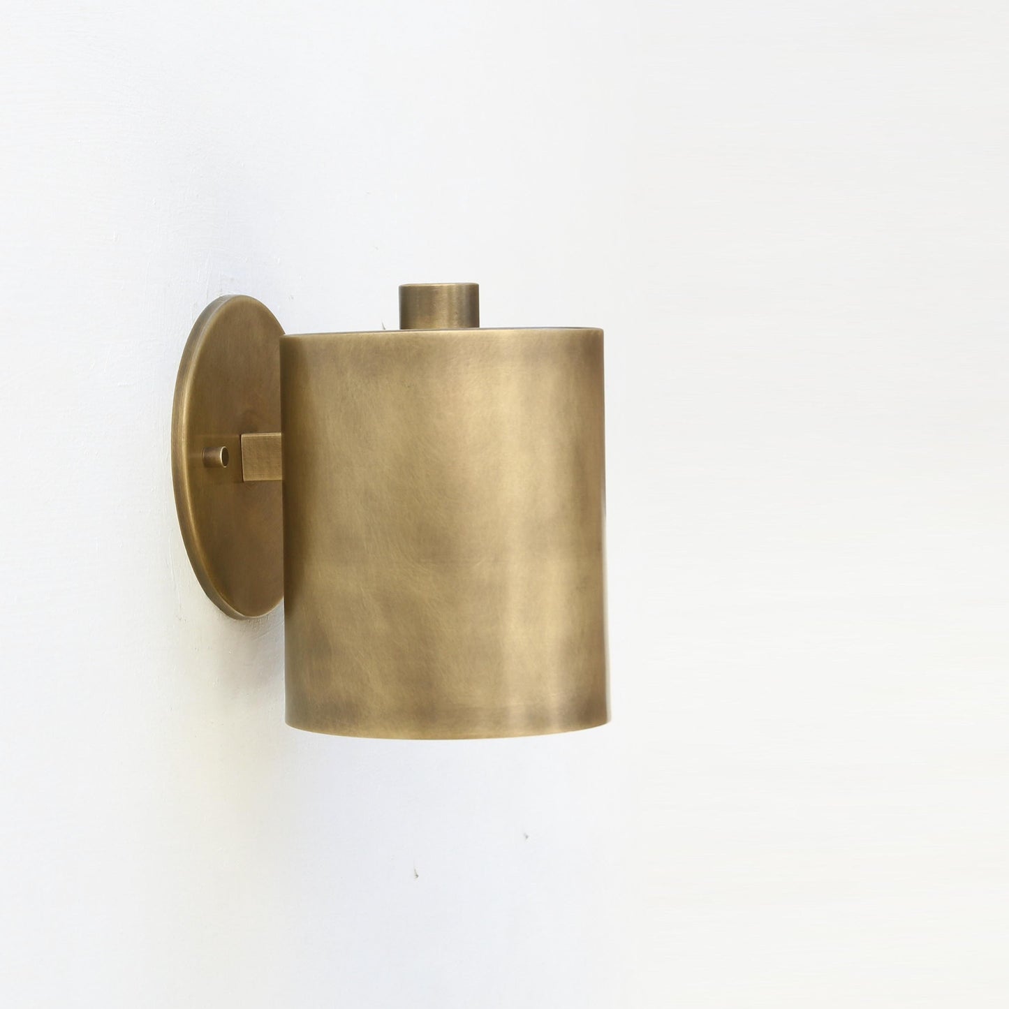 One-Light Brass Wall Sconce with Cylinder Shade
