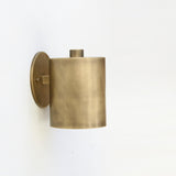 One-Light Brass Wall Sconce with Cylinder Shade