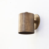 One-Light Brass Wall Sconce with Cylinder Shade