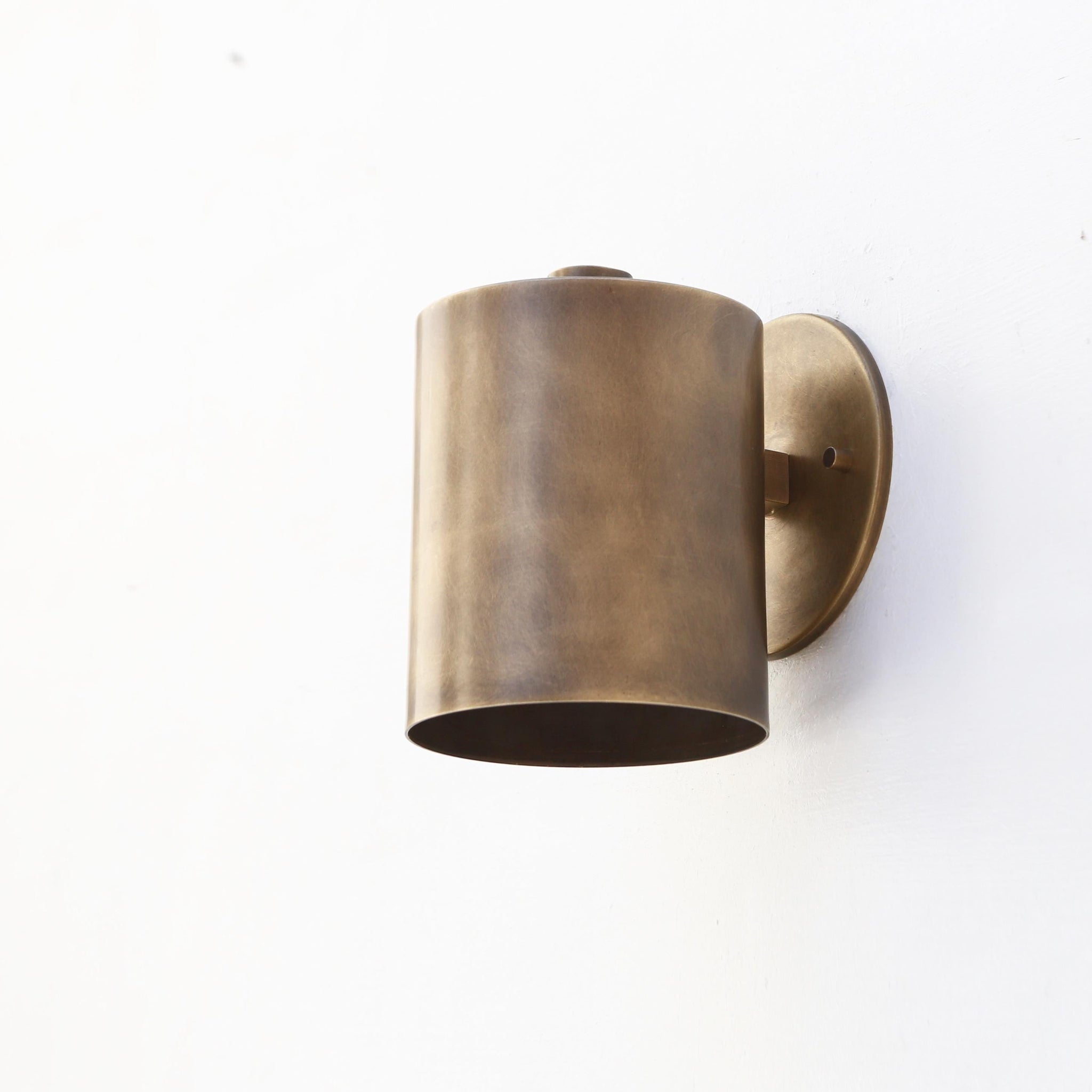 One-Light Brass Wall Sconce with Cylinder Shade