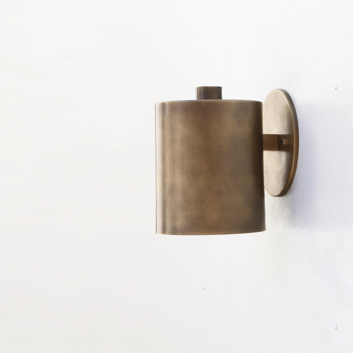 One-Light Brass Wall Sconce with Cylinder Shade