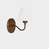 One-Light Brass Wall Sconce with Linen Shade