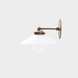 One-Light Brass Wall Sconce with Opal Glass Coolie Shade