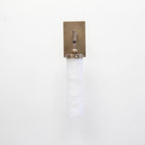 One-Light Brass Wall Sconce with Tall Alabaster Cylinder Shade
