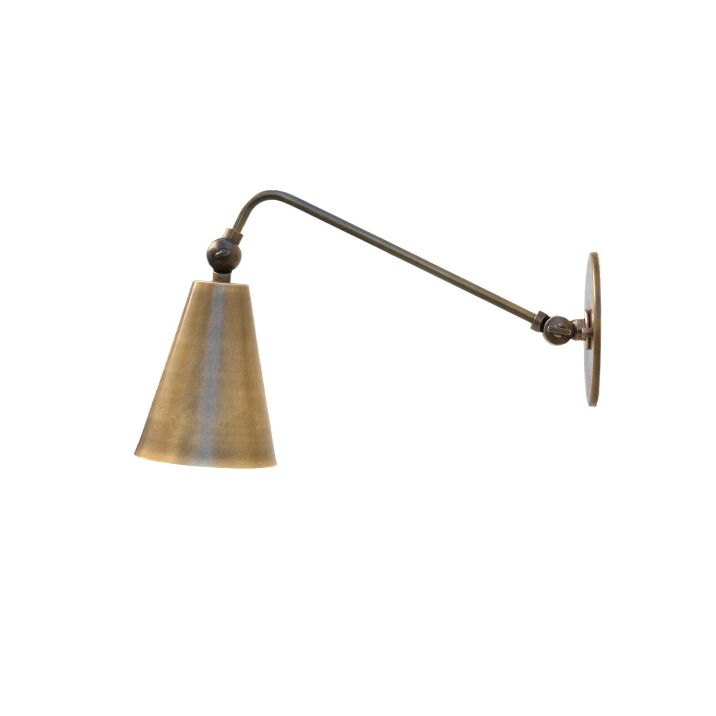 One-Light Brass Wall Sconce with Tapered Cone Shade