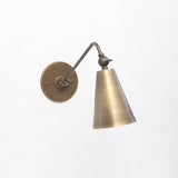 One-Light Brass Wall Sconce with Tapered Cone Shade