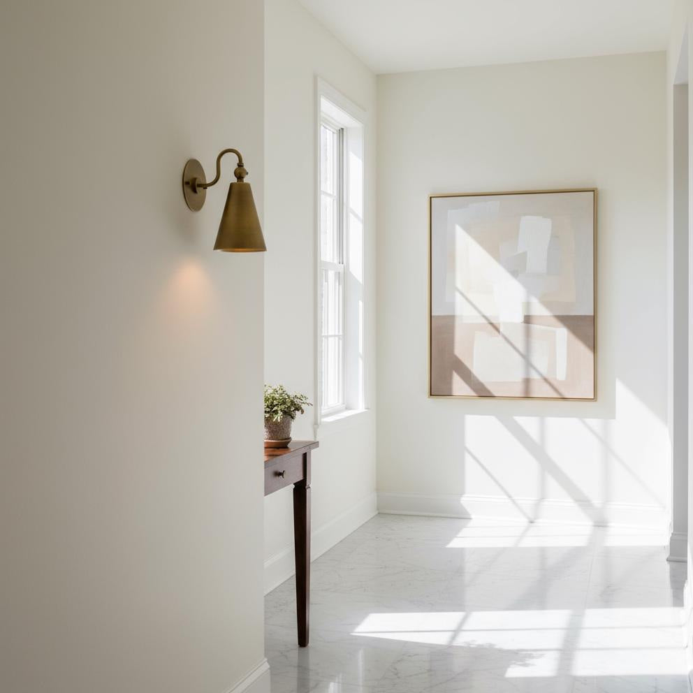 One-Light Cast Brass Cone Wall Sconce