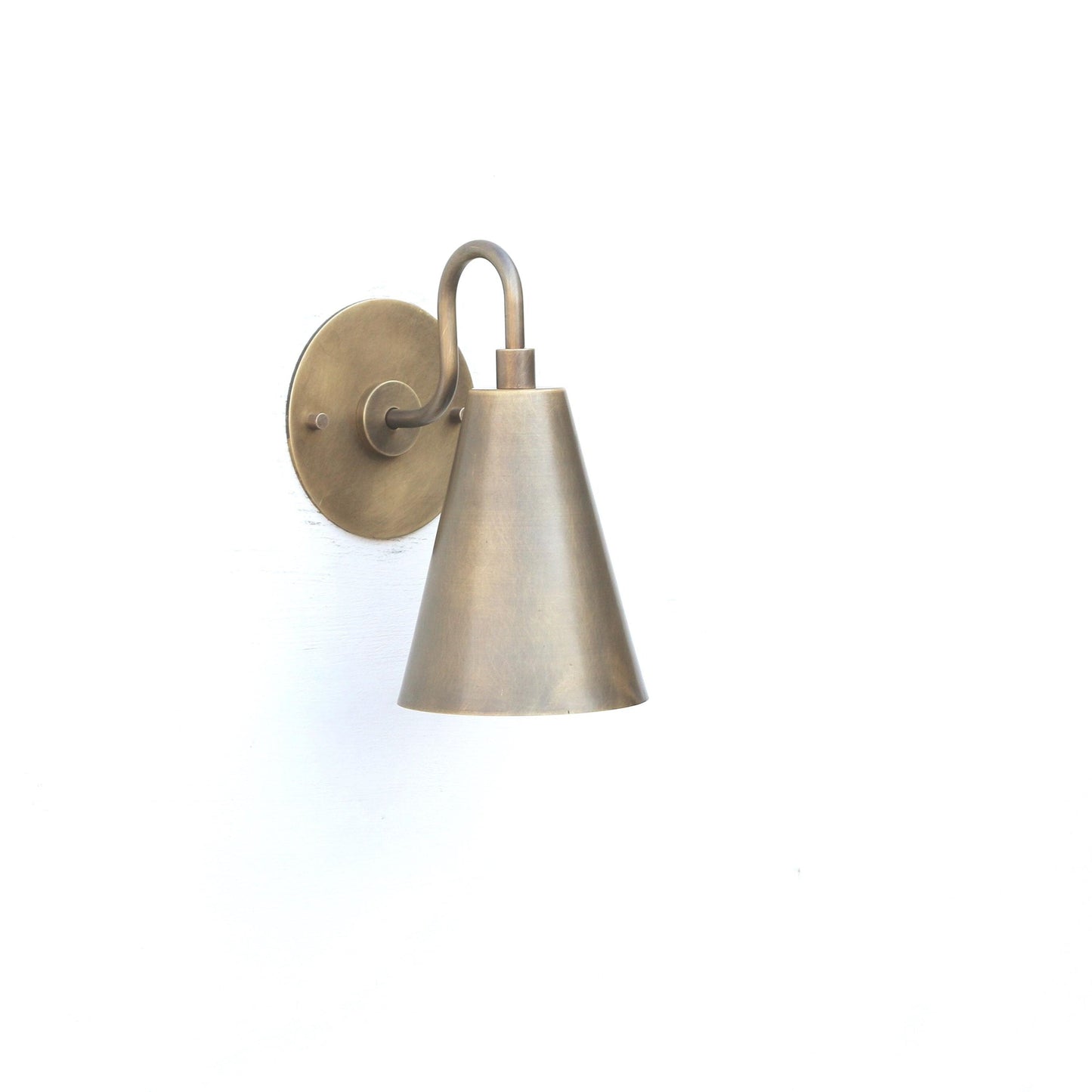 One-Light Cast Brass Cone Wall Sconce