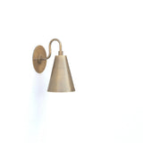 One-Light Cast Brass Cone Wall Sconce