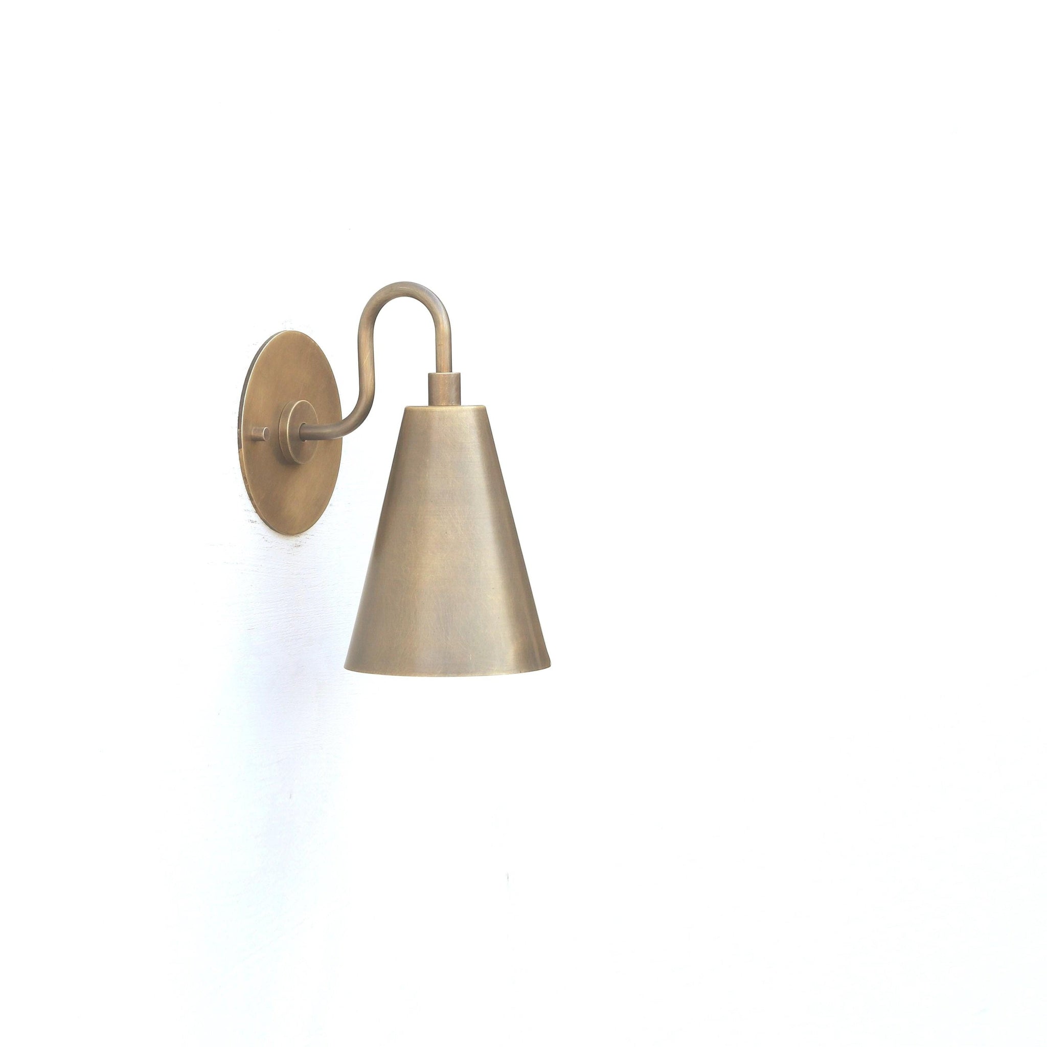 One-Light Cast Brass Cone Wall Sconce