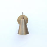One-Light Cast Brass Cone Wall Sconce