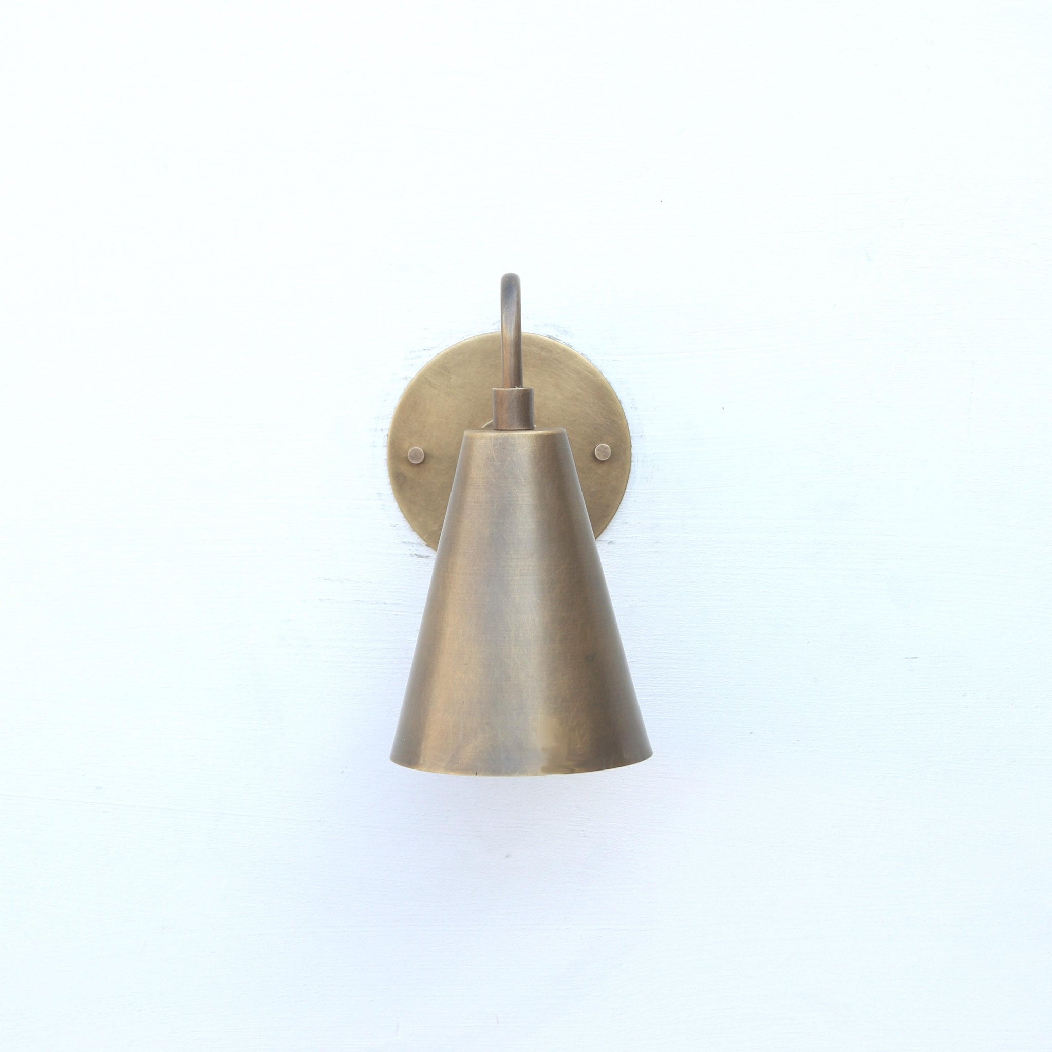 One-Light Cast Brass Cone Wall Sconce