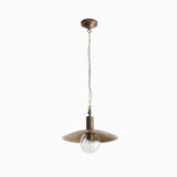 One-Light Chain-Hung Brass Dome Pendant with Clear Glass Shade