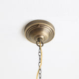 One-Light Chain-Hung Brass Dome Pendant with Clear Glass Shade