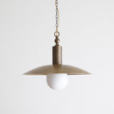 One-Light Chain-Hung Brass Dome Pendant with Opal Glass Globe