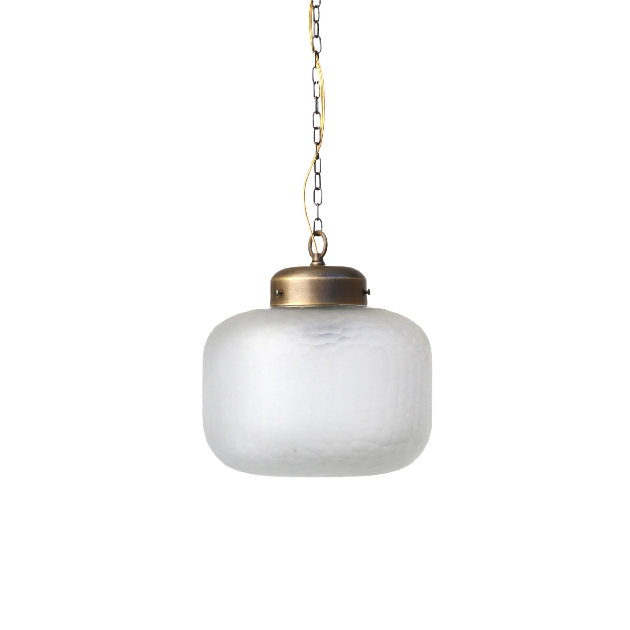 One-Light Chain Pendant with Glass Drum Shade