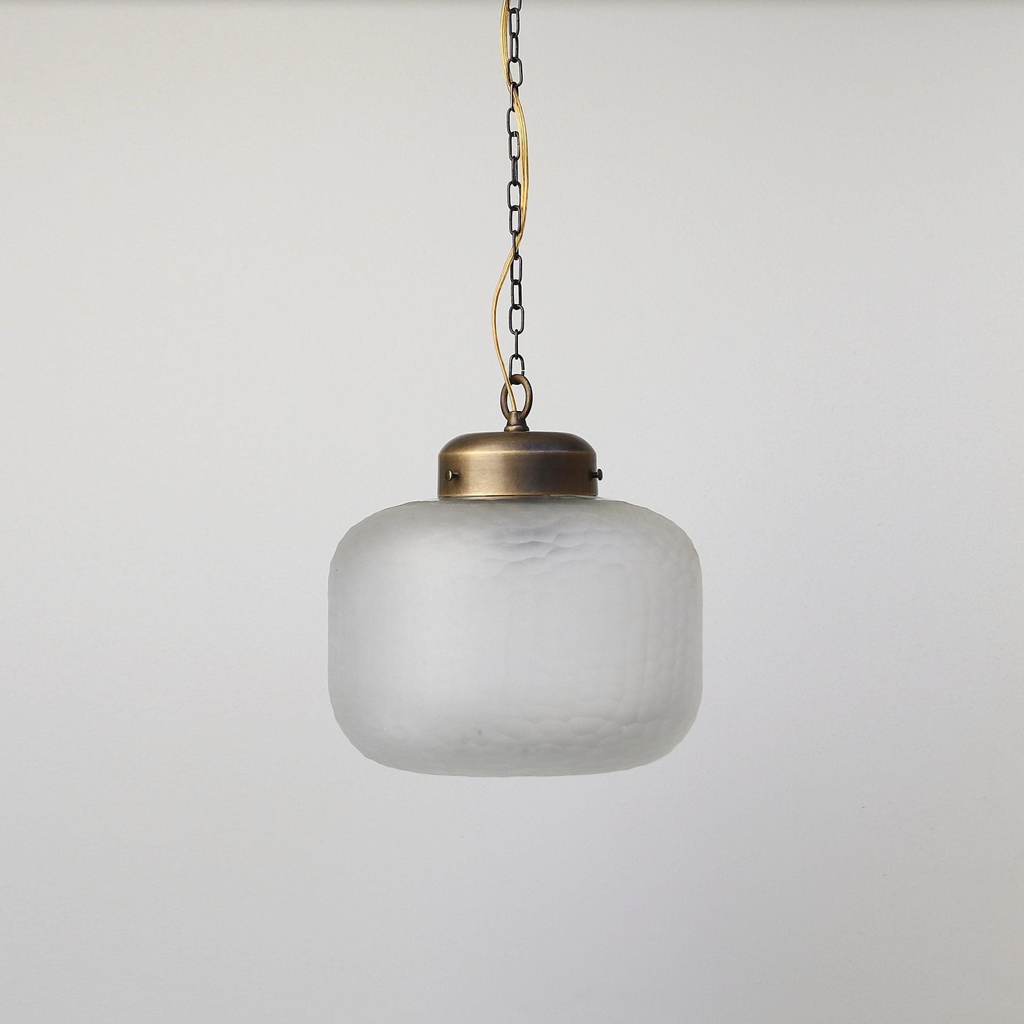 One-Light Chain Pendant with Glass Drum Shade