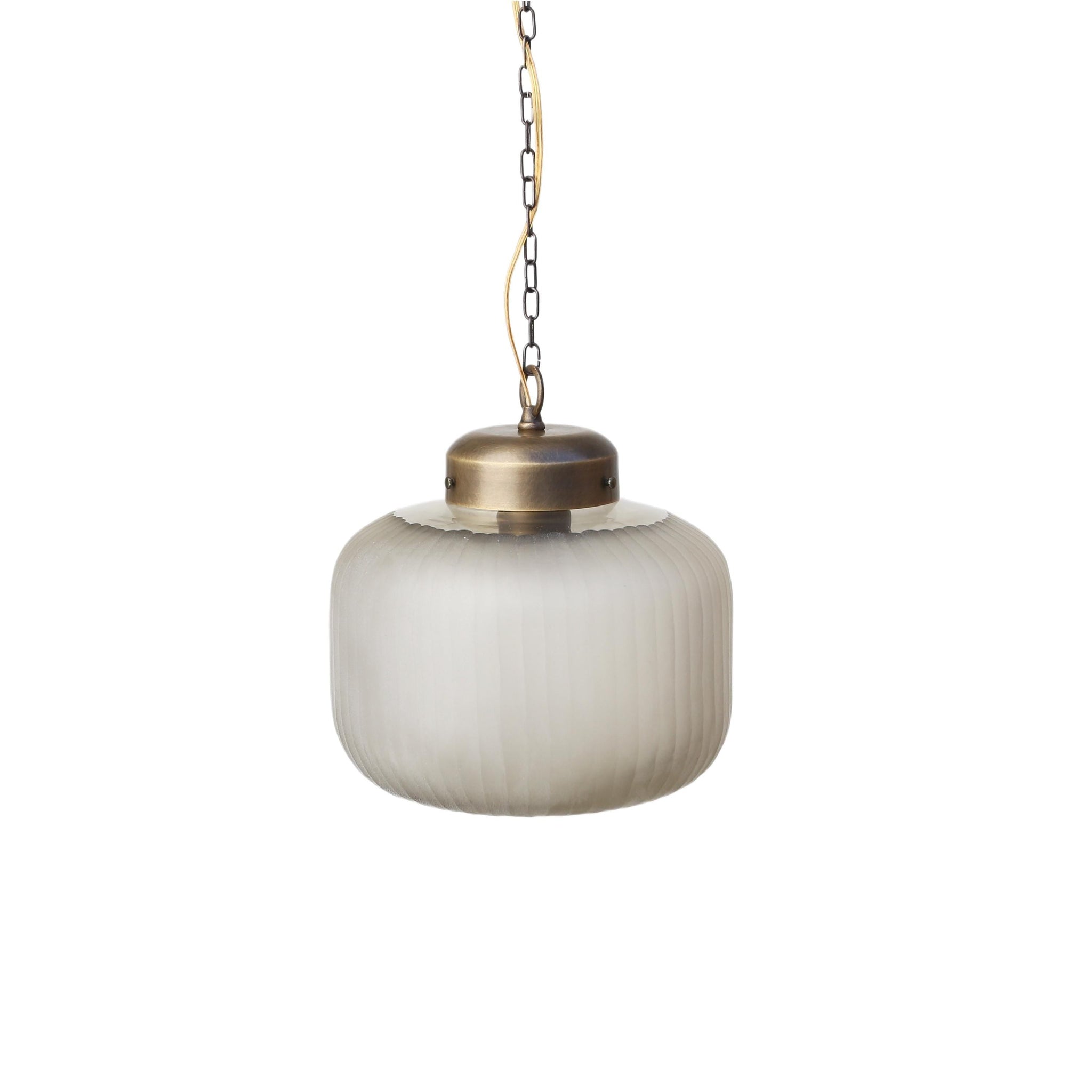 One-Light Chain Pendant with Glass Drum Shade