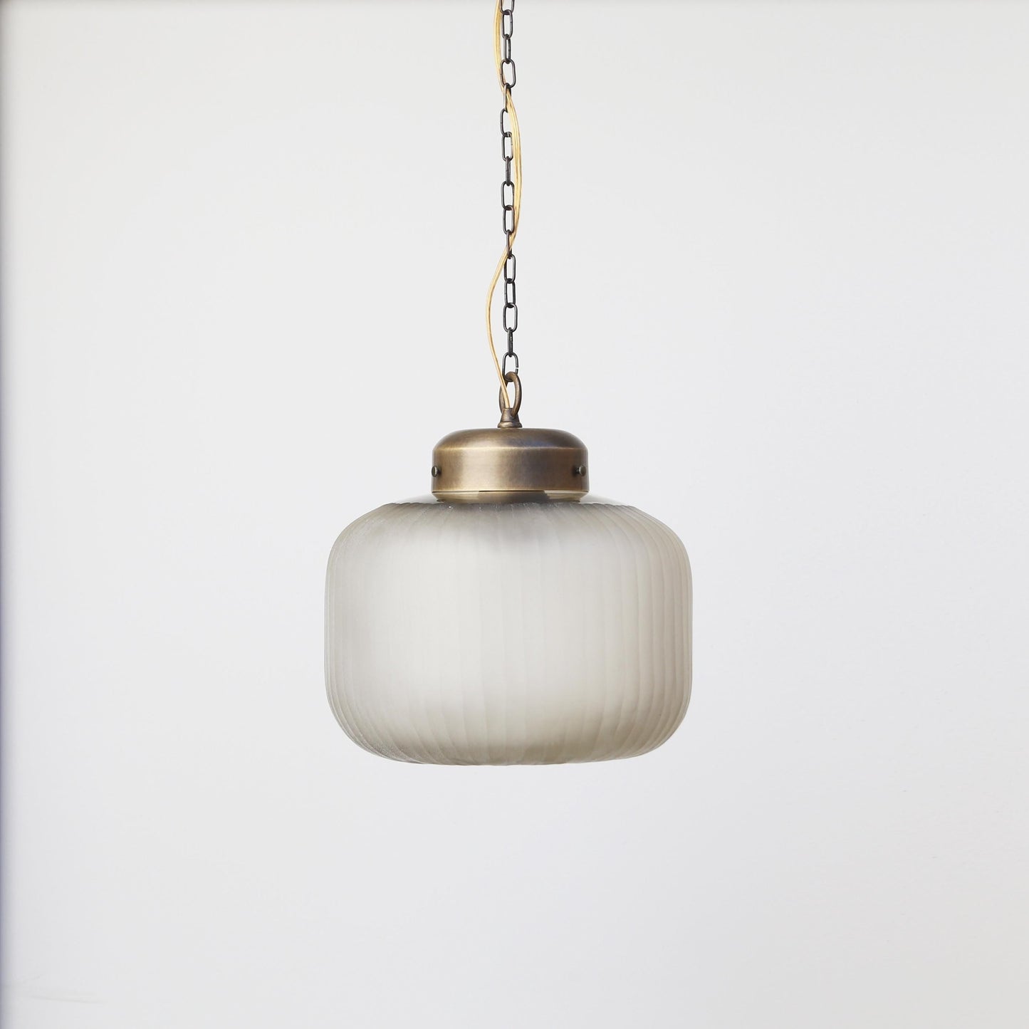 One-Light Chain Pendant with Glass Drum Shade