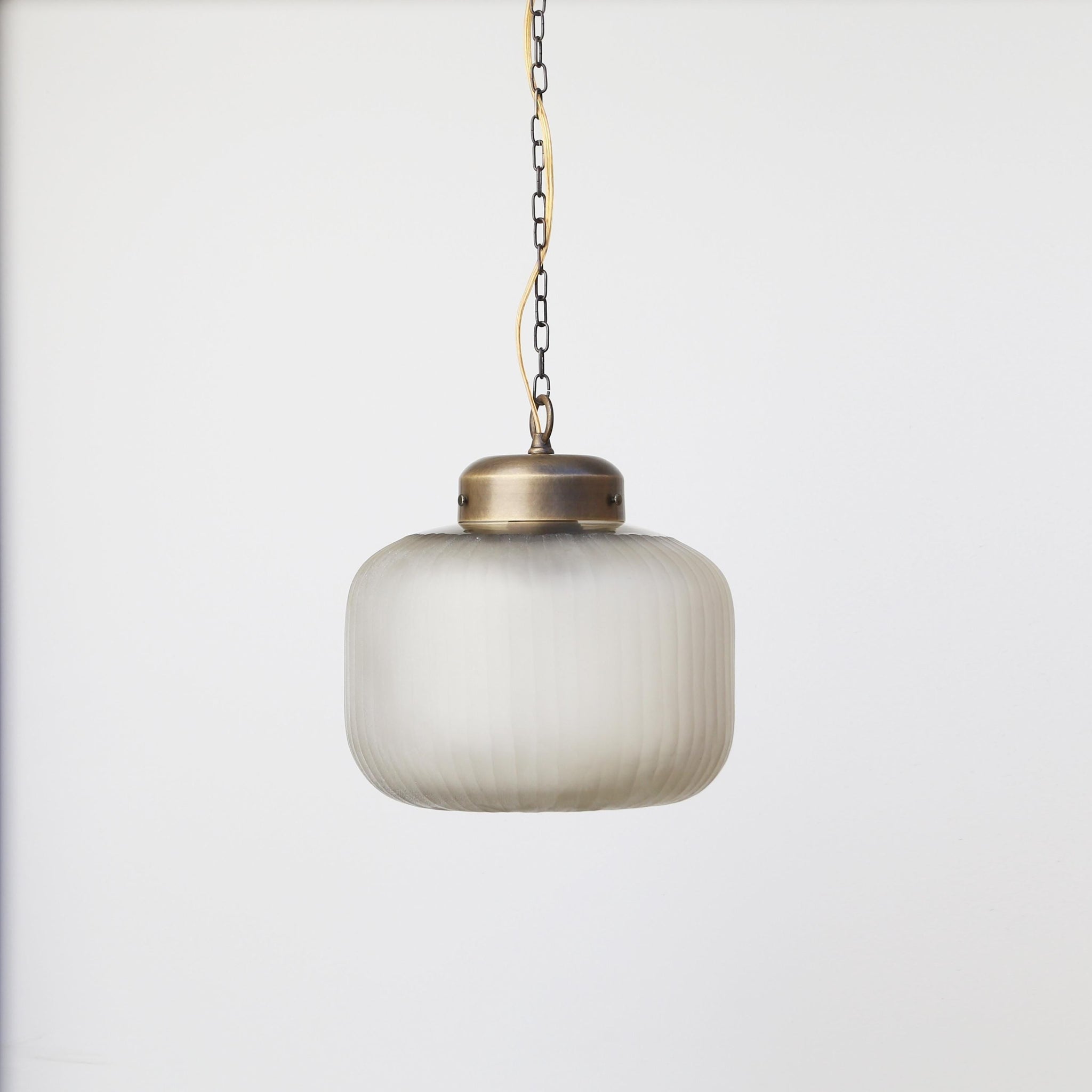 One-Light Chain Pendant with Glass Drum Shade