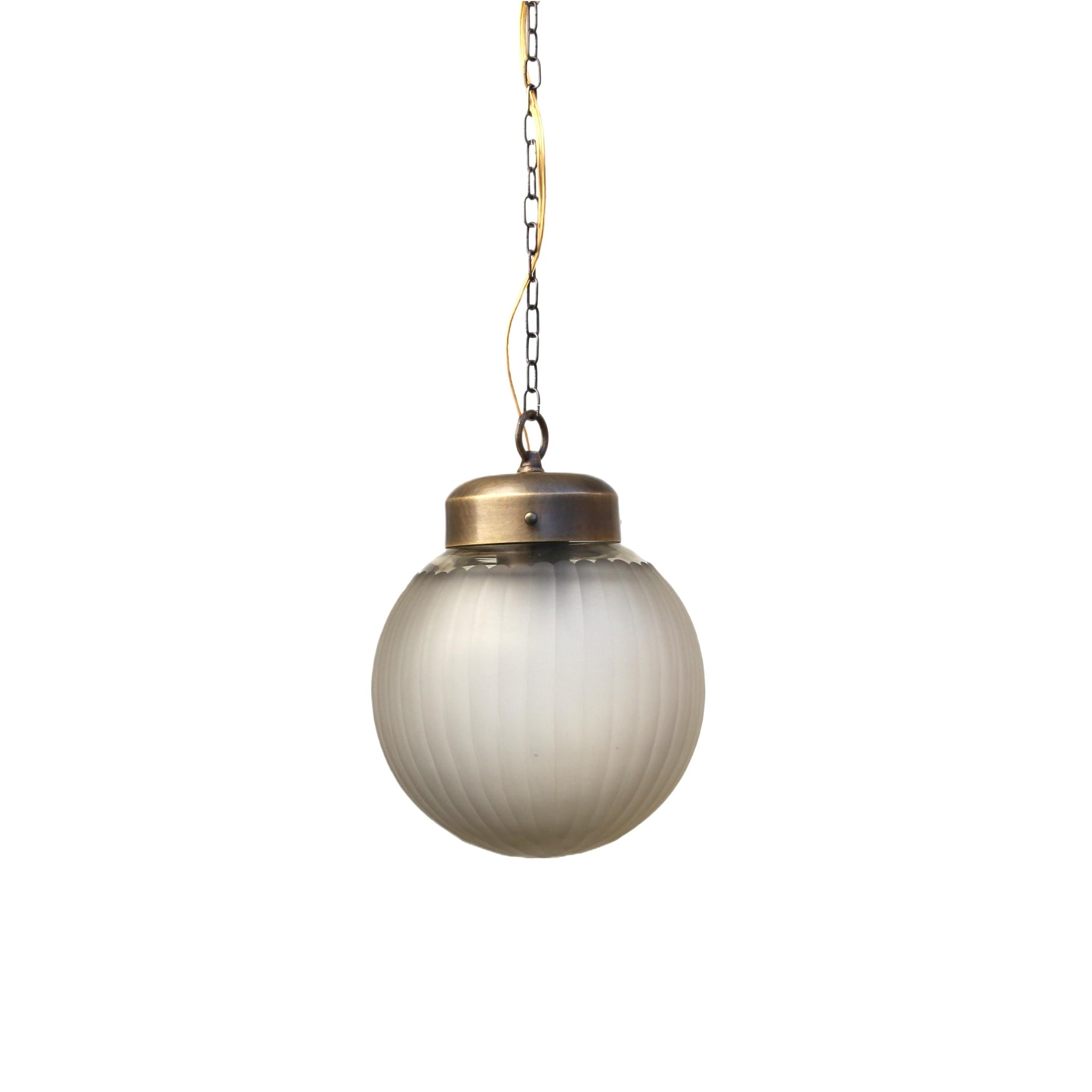 One-Light Chain Pendant with Ribbed Glass Globe