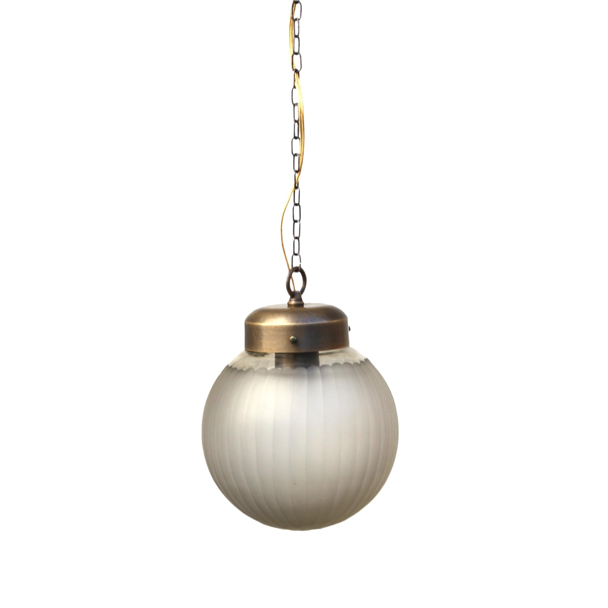 One-Light Chain Pendant with Ribbed Glass Globe