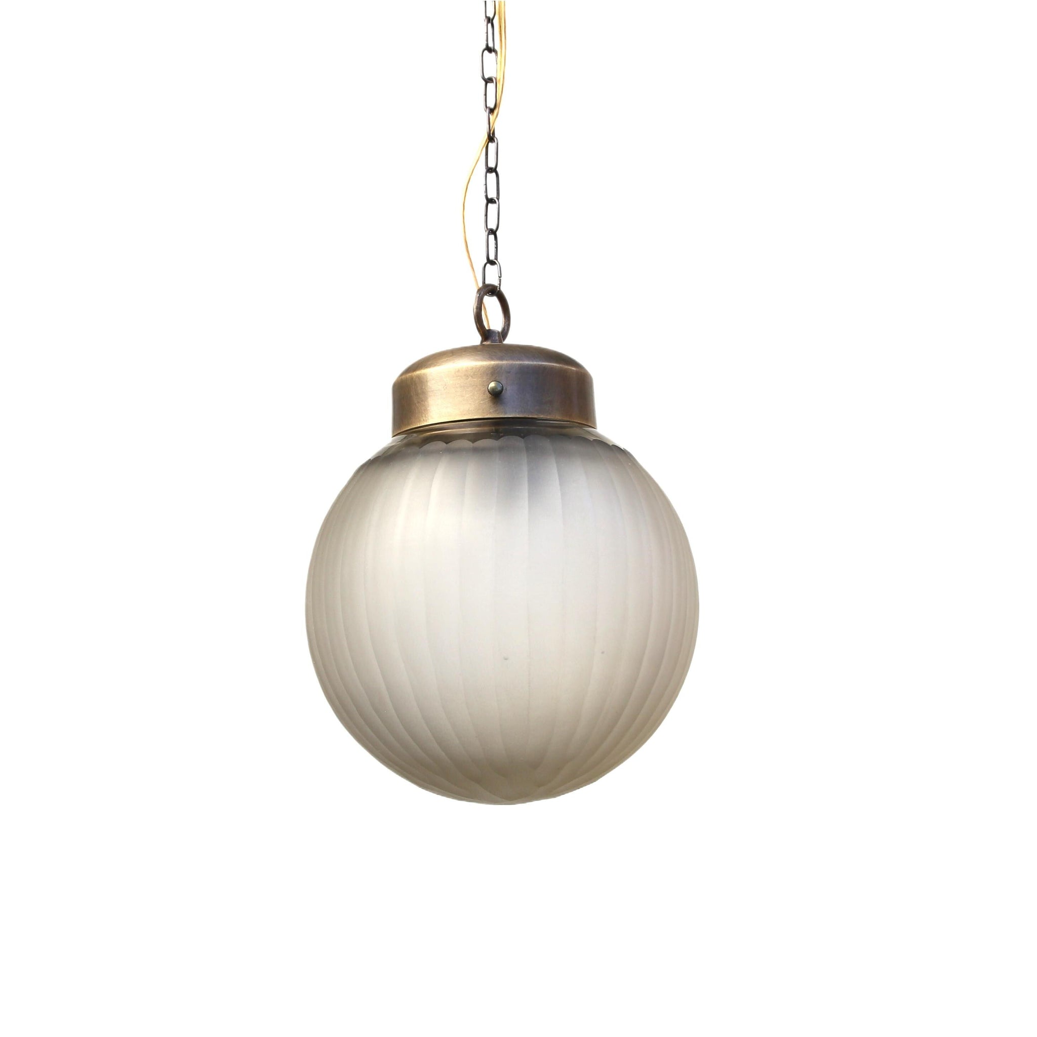 One-Light Chain Pendant with Ribbed Glass Globe