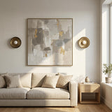 One-Light Concave Brass Disc Wall or Ceiling Light