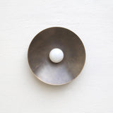One-Light Concave Brass Disc Wall or Ceiling Light
