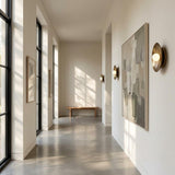 One-Light Concave Brass Disc Wall or Ceiling Light