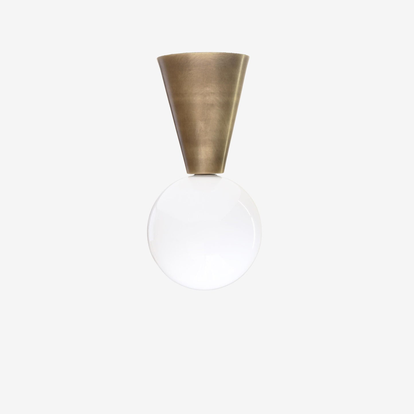 One-Light Cone and Globe Flush Mount Ceiling Light
